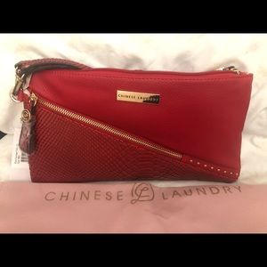 NWT Chinese Laundry Snake Embossed Red Crossbody